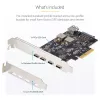 StarTech.com Tarjeta PCIe USB de 5 puertos, USB 3.2 10 Gbit/s, tarjeta PCI Express con 4 conectores USB-C, 1 conector USB-A interno, tarjeta controladora USB PCIe, Windows/macOS/Linux