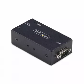 StarTech.com adaptador serie a Ethernet de 1 puerto, servidor de dispositivos serie IP para dispositivos RS232 remotos, montaje en pared/DIN, carcasa de metal, convertidor RJ45-LAN a serie DB9