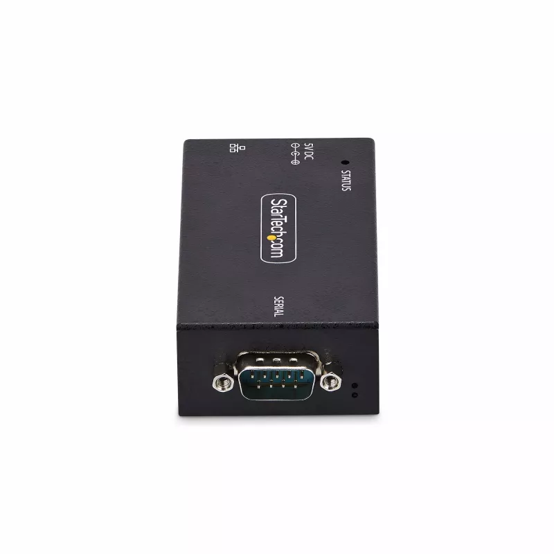 StarTech.com adaptador serie a Ethernet de 1 puerto, servidor de dispositivos serie IP para dispositivos RS232 remotos, montaje en pared/DIN, carcasa de metal, convertidor RJ45-LAN a serie DB9