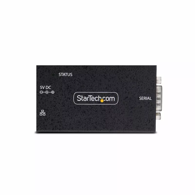 StarTech.com adaptador serie a Ethernet de 1 puerto, servidor de dispositivos serie IP para dispositivos RS232 remotos, montaje en pared/DIN, carcasa de metal, convertidor RJ45-LAN a serie DB9