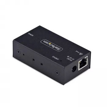 StarTech.com Adaptador de serie a Ethernet de 1 puerto, servidor de dispositivos serie IP PoE 802.3af para dispositivos RS232 remotos, montaje en pared/carril DIN, convertidor de RJ45 LAN a DB9 serie, TAA