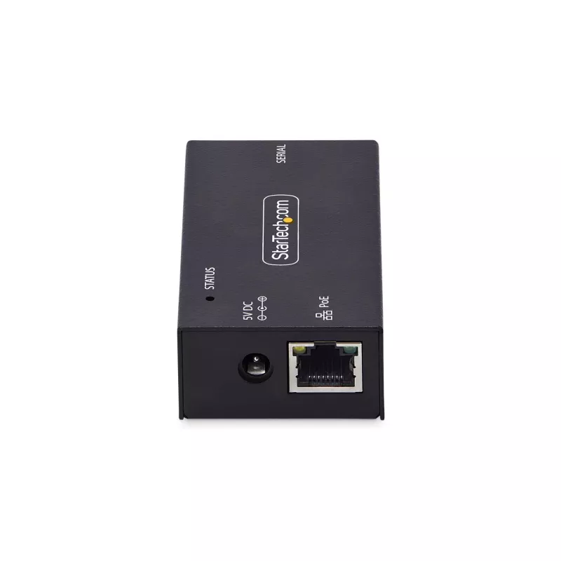StarTech.com Adaptador de serie a Ethernet de 1 puerto, servidor de dispositivos serie IP PoE 802.3af para dispositivos RS232 remotos, montaje en pared/carril DIN, convertidor de RJ45 LAN a DB9 serie, TAA