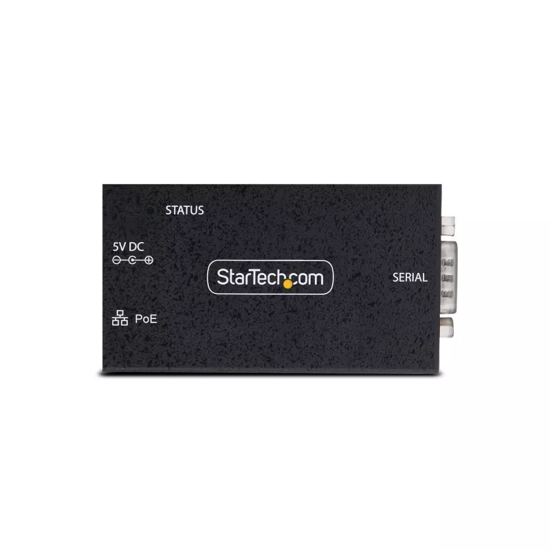 StarTech.com Adaptador de serie a Ethernet de 1 puerto, servidor de dispositivos serie IP PoE 802.3af para dispositivos RS232 remotos, montaje en pared/carril DIN, convertidor de RJ45 LAN a DB9 serie, TAA