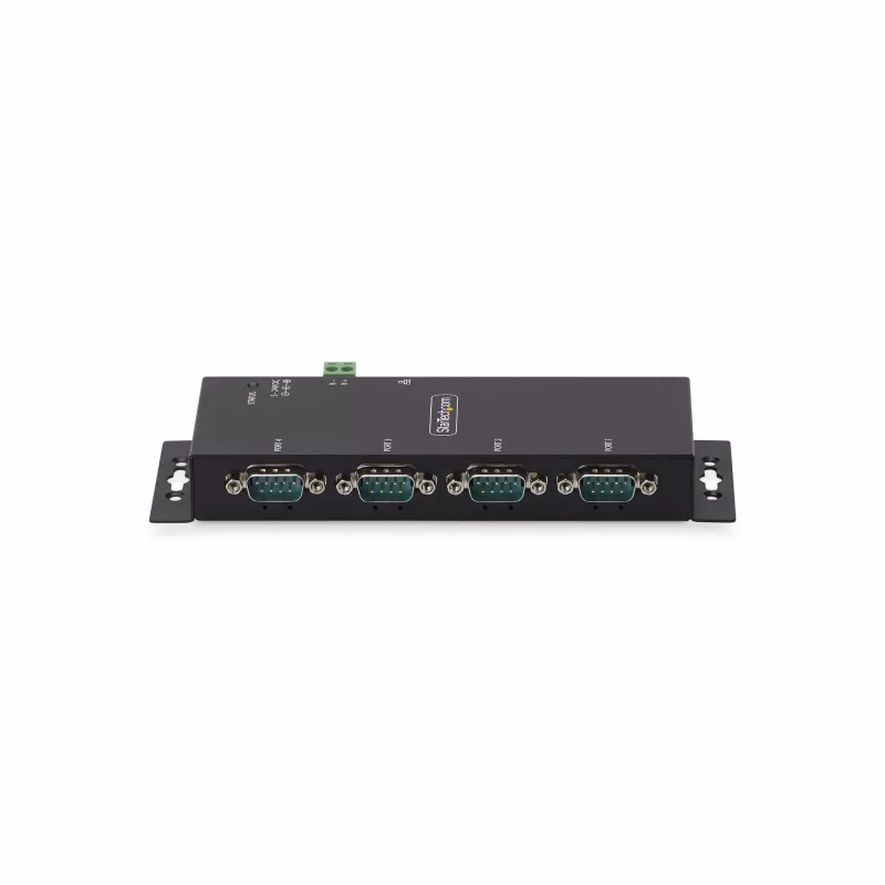 StarTech.com Adaptador de serie a Ethernet de 4 puertos, servidor de dispositivos serie IP para dispositivos RS232 remotos, montaje en pared/carril DIN, carcasa metálica, convertidor de RJ45 LAN a DB9 serie