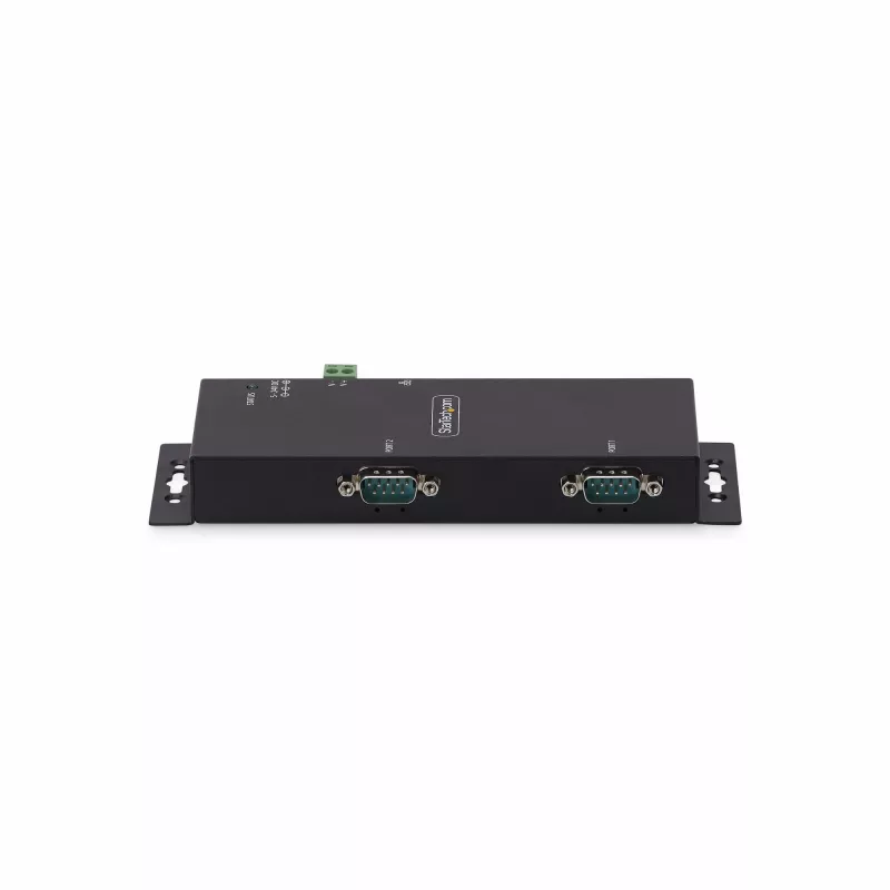 StarTech.com Adaptador de serie a Ethernet de 2 puertos, servidor de dispositivos serie IP para dispositivos RS232 remotos, montaje en pared/carril DIN, carcasa metálica, convertidor de RJ45 LAN a DB9 serie
