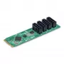 StarTech.com Tarjeta adaptadora de M.2 a SATA de 4 puertos, tarjeta de expansión de disco duro/SSD M.2 PCIe 3.0 a SATA, chipset ASM1064, M.2 NVMe a 4x HDD/SSD para Windows/macOS/Linux
