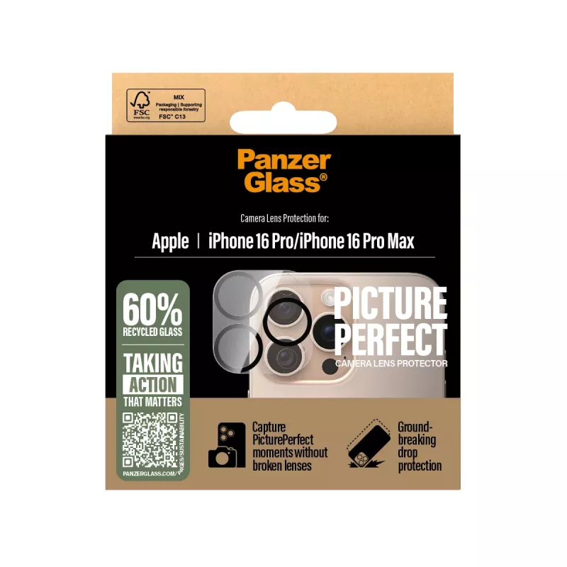 PanzerGlass ® PicturePerfect Protección de lente de cámara iPhone 16 Pro | 16 Pro Max