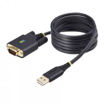 StarTech.com Cable adaptador USB a serie de 2 m, retención COM, tornillos/tuercas intercambiables, USB-A a DB9 RS232, chip FTDI, protección ESD, Windows/macOS/Linux