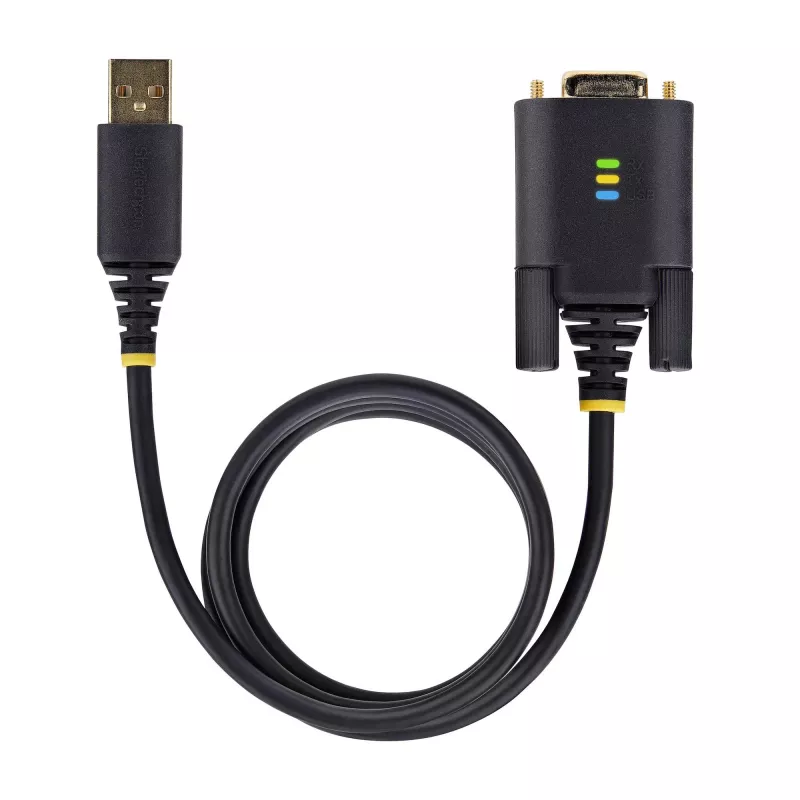 StarTech.com Cable adaptador USB a serie de 2 m, retención COM, tornillos/tuercas intercambiables, USB-A a DB9 RS232, chip FTDI, protección ESD, Windows/macOS/Linux