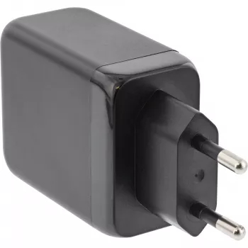 Fuente de alimentación USB PD InLine, cargador GaN, 3 puertos, Dual USB-C + USB-A, 65W