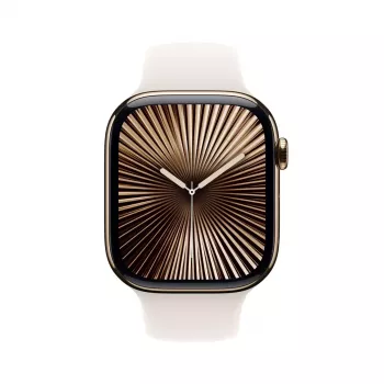 Smartwatch Apple Watch Series 10 GPS + Cellular 46mm Caja de titanio oro Correa deportiva Starlight M/L