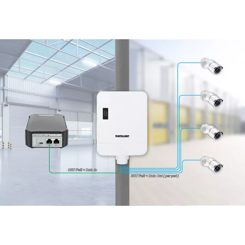 Switch de red Intellinet 509220 Gigabit Ethernet 5 Puertos PoE