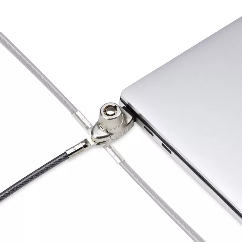Candado delgado StarTech.com compatible con ranura Noble Wedge®, cable de seguridad de 1,5 m, protección antirrobo de escritorio para portátil/notebook, cable de acero resistente a cortes, cerradura con llave