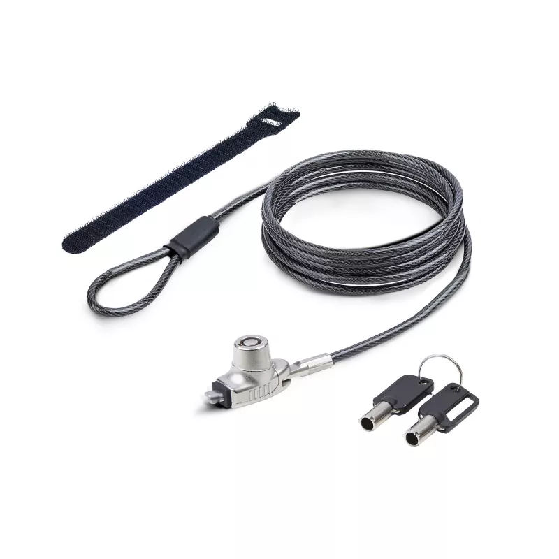 Candado delgado StarTech.com compatible con ranura Noble Wedge®, cable de seguridad de 1,5 m, protección antirrobo de escritorio para portátil/notebook, cable de acero resistente a cortes, cerradura con llave