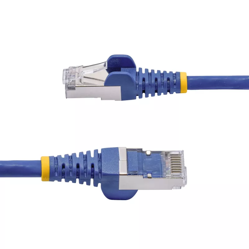 StarTech.com Cable Ethernet CAT8 de 50cm Azul, RJ45 sin lengüeta, 25G/40G, 2000 MHz, 100 W PoE++, S/FTP, 26AWG hilo de cobre desnudo puro, LSZH, cable de red patch apantallado con alivio de tensión, probado individualmente