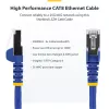 StarTech.com Cable Ethernet CAT8 de 50cm Azul, RJ45 sin lengüeta, 25G/40G, 2000 MHz, 100 W PoE++, S/FTP, 26AWG hilo de cobre desnudo puro, LSZH, cable de red patch apantallado con alivio de tensión, probado individualmente