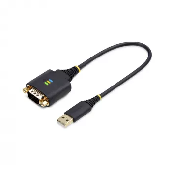 StarTech.com Cable adaptador USB a serie de 1ft (30cm), retención COM, tuercas/tornillos reemplazables, USB-A a DB9 RS232, chip FTDI, protección ESD, Windows/macOS/Linux