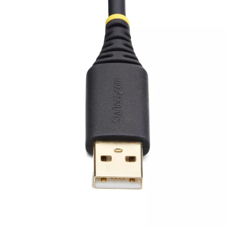 StarTech.com Cable adaptador USB a serie de 1ft (30cm), retención COM, tuercas/tornillos reemplazables, USB-A a DB9 RS232, chip FTDI, protección ESD, Windows/macOS/Linux