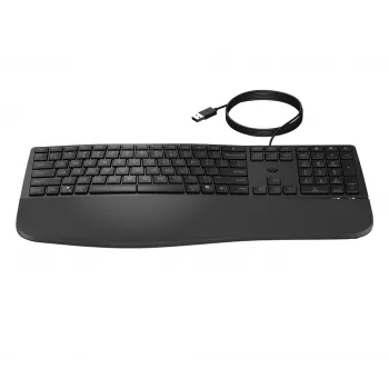 HP 485 Comfort Teclado con cable de tamaño completo USB membrana con reposamuñecas