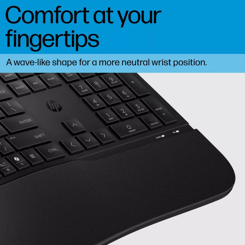 HP 485 Comfort Teclado con cable de tamaño completo USB membrana con reposamuñecas