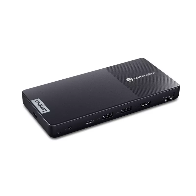 Mini-PC Lenovo Chromebox Micro — Intel Celeron N4500, 1,1–2,8 GHz, 8 GB LPDDR4x, 32 GB eMMC, ChromeOS, negro