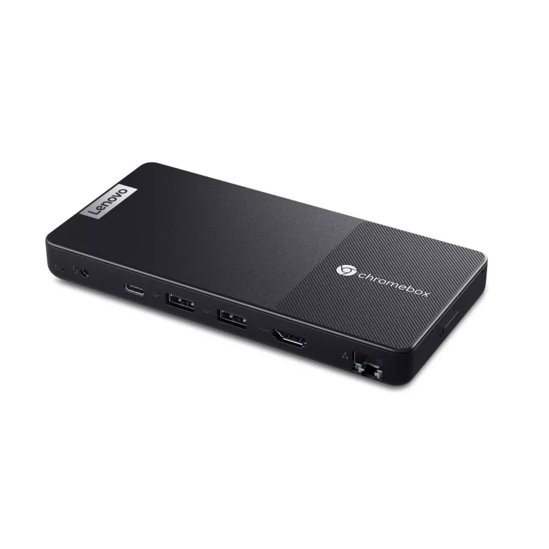 Mini-PC Lenovo Chromebox Micro — Intel Celeron N4500, 1,1–2,8 GHz, 8 GB LPDDR4x, 32 GB eMMC, ChromeOS, negro