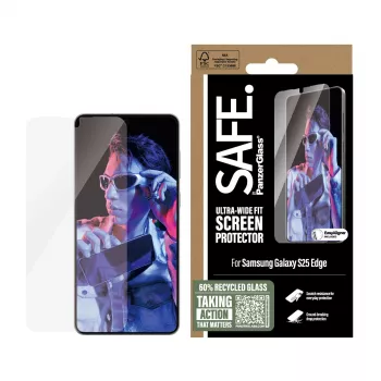 Protector de pantalla PanzerGlass SAFE. by ® Samsung S25 Edge Ultra-Wide Fit resistente a arañazos y golpes