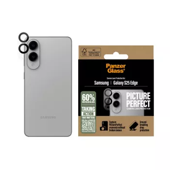 Protector de lente de cámara PanzerGlass Samsung Galaxy S25 Edge resistente a arañazos y golpes