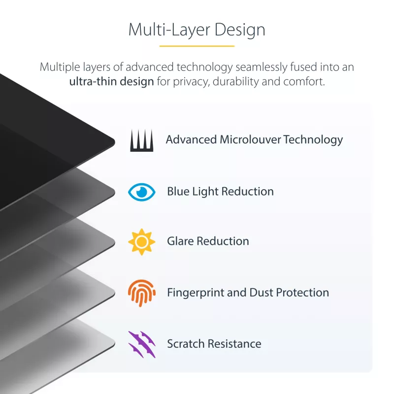 StarTech.com filtro de privacidad Flip-Over con touch para 13,5 inch 3:2, filtro antirreflejos, protector de pantalla para portátil con reducción del 51 % de luz azul