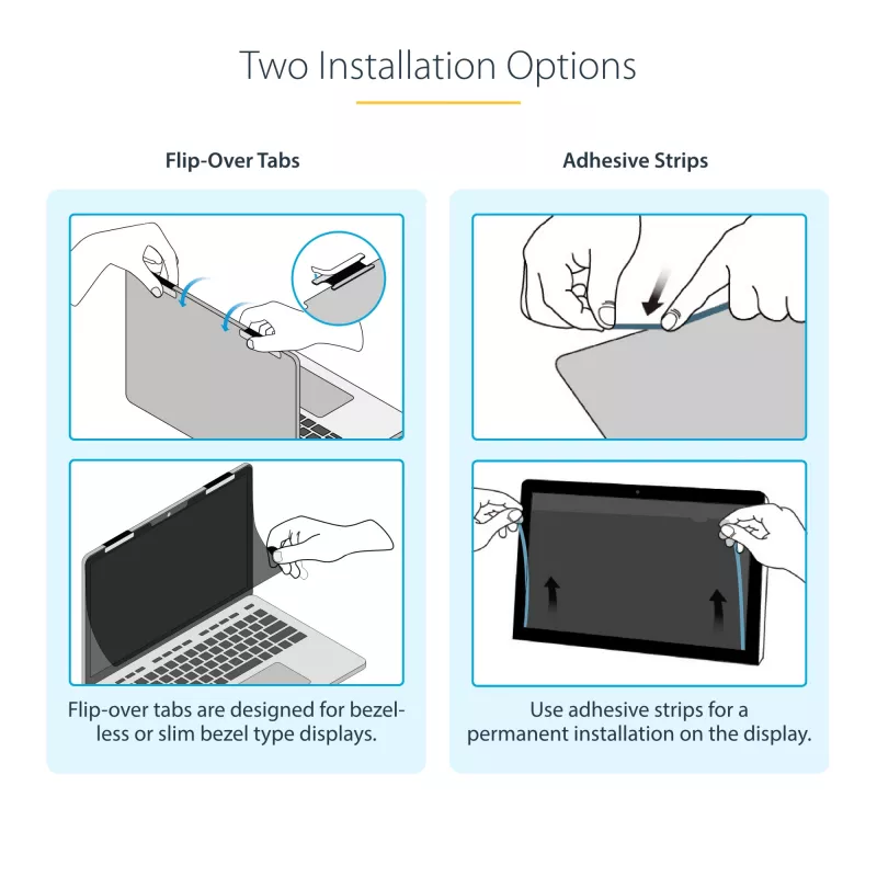 StarTech.com filtro de privacidad Flip-Over con touch para 13,5 inch 3:2, filtro antirreflejos, protector de pantalla para portátil con reducción del 51 % de luz azul