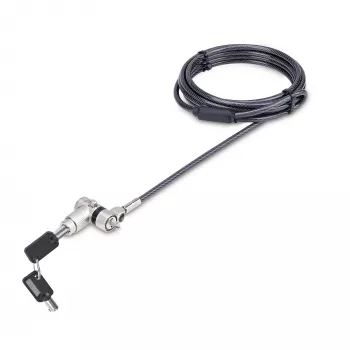 StarTech.com candado universal para portátil 2 m, cable de seguridad para portátiles compatible con Noble Wedge/Nano/K-Slot, cable de bloqueo con llave, antirrobo, cable de acero al carbono resistente a cortes