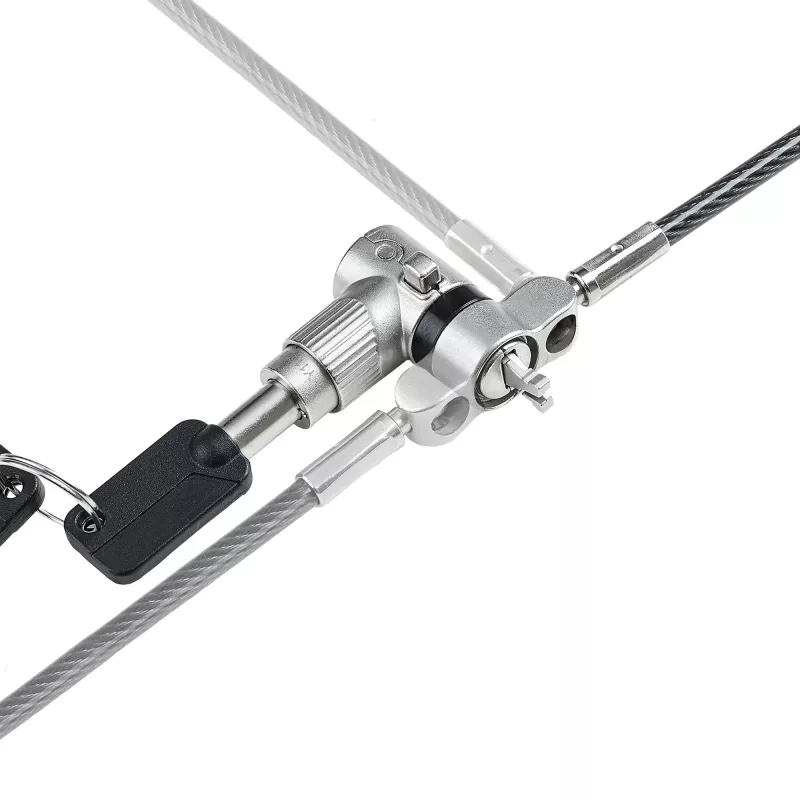 StarTech.com candado universal para portátil 2 m, cable de seguridad para portátiles compatible con Noble Wedge/Nano/K-Slot, cable de bloqueo con llave, antirrobo, cable de acero al carbono resistente a cortes
