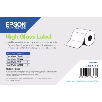 Etiquetas Epson 102 × 152 mm hojas brillantes, MPN 7113755, compatibles con impresoras de etiquetas