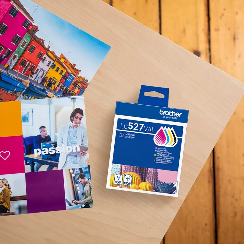 Pack de cartuchos de tinta Brother LC527VAL CMYK – 1×1300, 3×900 páginas