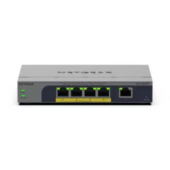 NETGEAR GS105EPP Gigabit Ethernet (10/100/1000) no gestionado Power over Ethernet (PoE) montaje en escritorio/pared gris