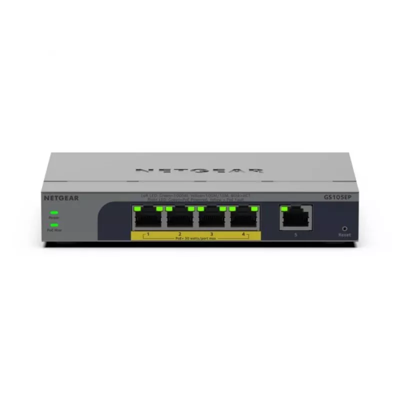 NETGEAR GS105EP Gigabit Ethernet (10/100/1000) no gestionado Power over Ethernet (PoE) gris