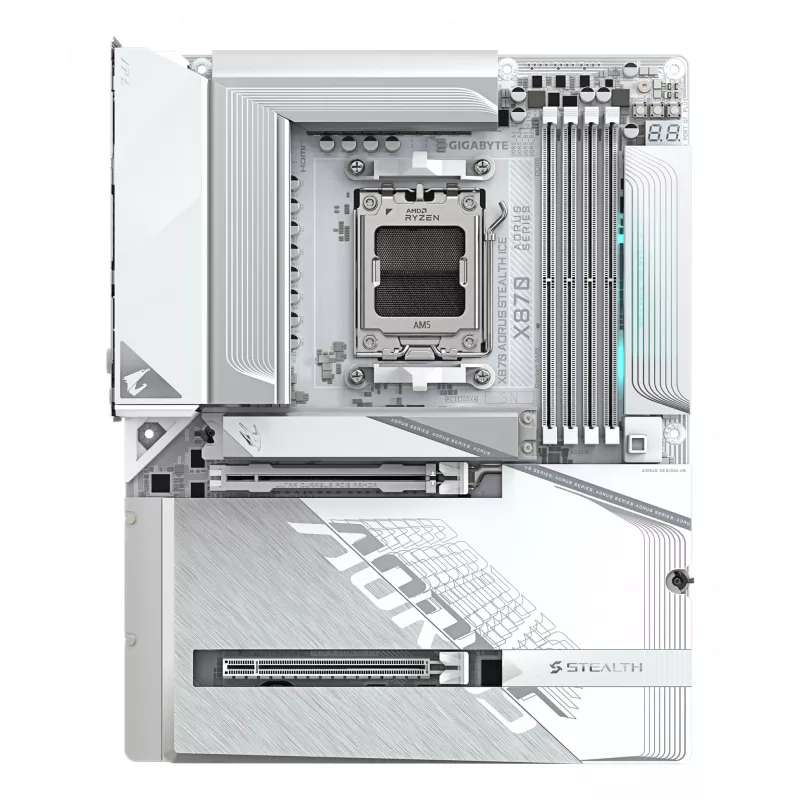 Placa base GIGABYTE X870 AORUS STEALTH ICE, AMD AM5, ATX