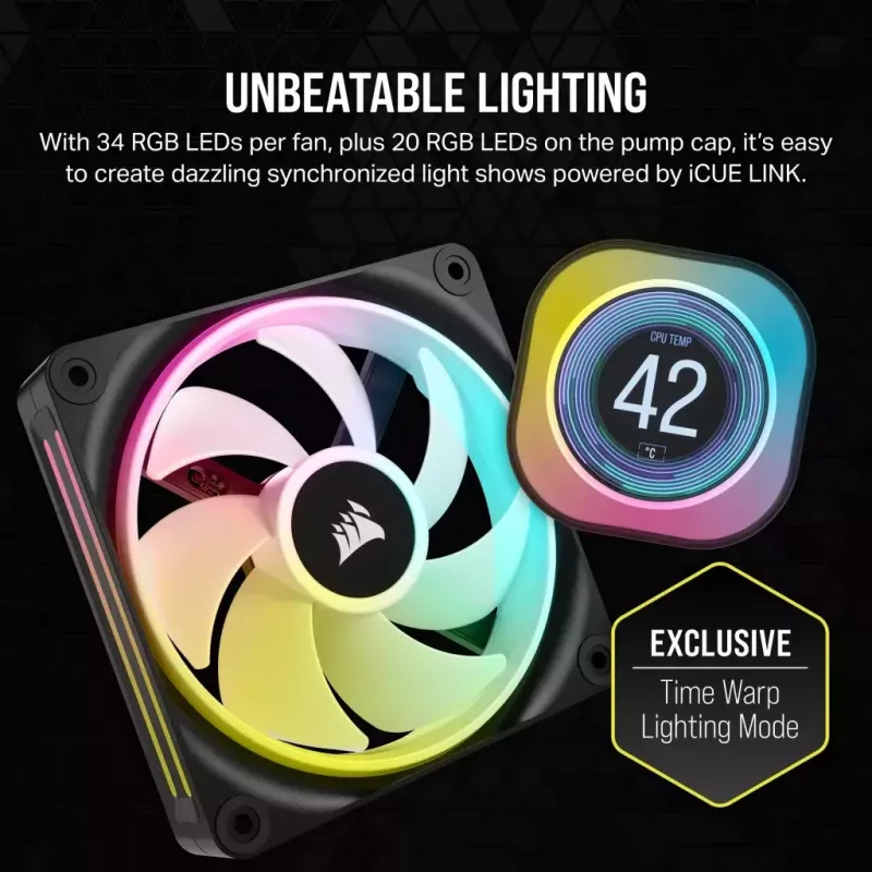 Corsair iCUE LINK H100i LCD RGB refrigeración líquida AIO para CPU, 240 mm