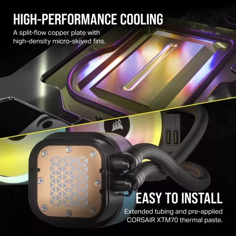 Corsair iCUE LINK H100i LCD RGB refrigeración líquida AIO para CPU, 240 mm