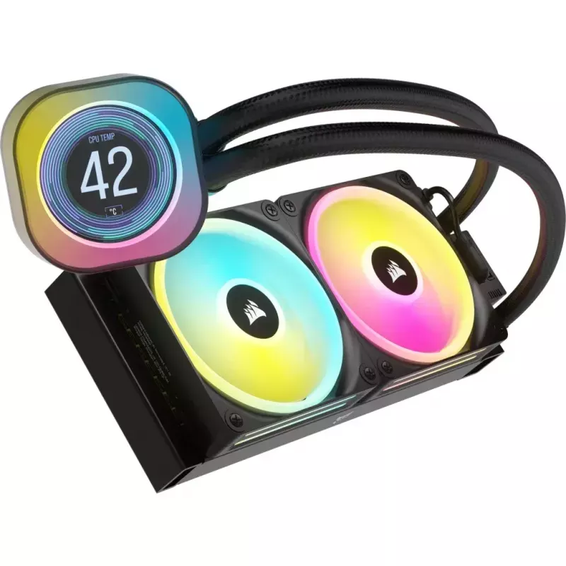 Corsair iCUE LINK H100i LCD RGB refrigeración líquida AIO para CPU, 240 mm