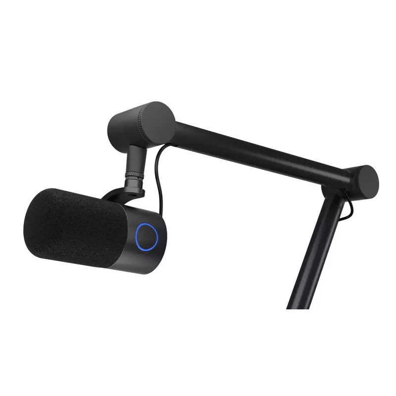Micrófono para PC ENDORFY Solum Studio — USB cableado, 24 bits/96 kHz, 20–20000 Hz, soporte de mesa ajustable, controles táctiles, salida de auriculares, negro