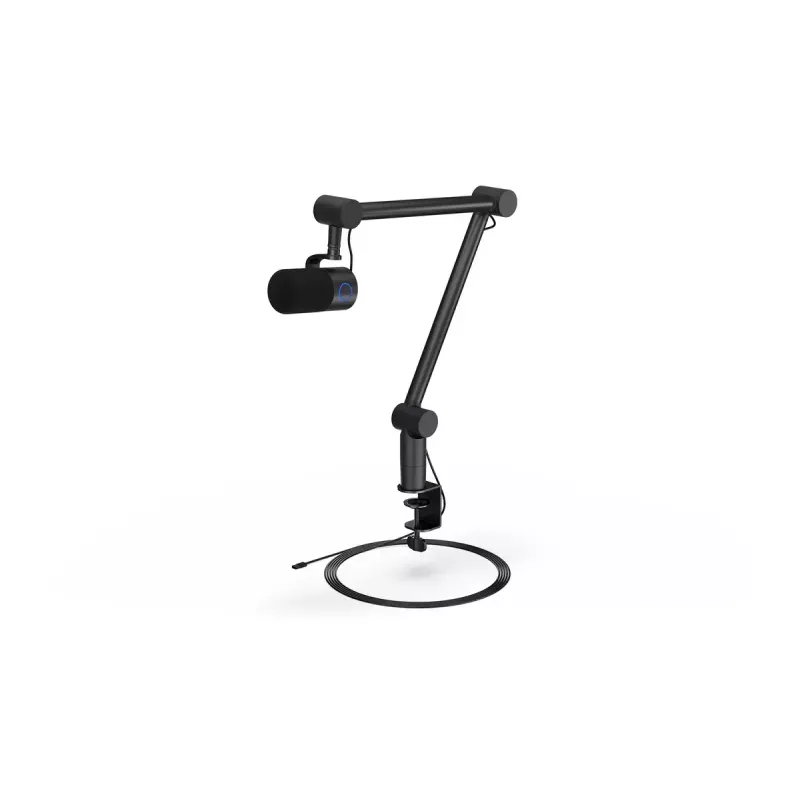 Micrófono para PC ENDORFY Solum Studio — USB cableado, 24 bits/96 kHz, 20–20000 Hz, soporte de mesa ajustable, controles táctiles, salida de auriculares, negro