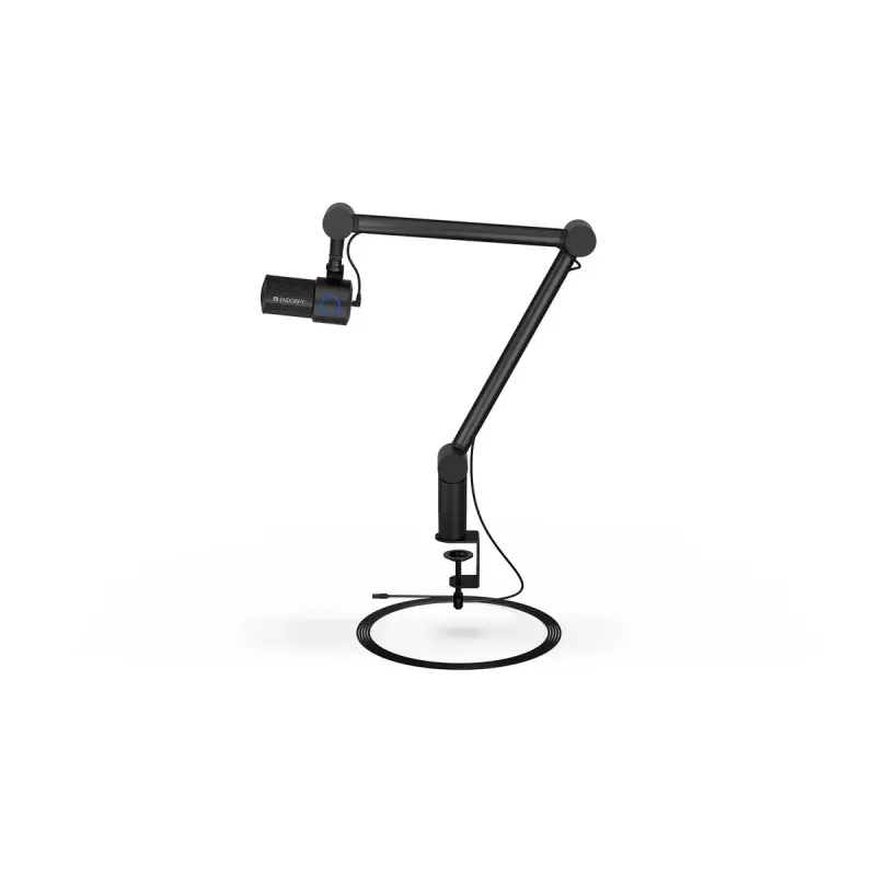 Micrófono para PC ENDORFY Solum Studio — USB cableado, 24 bits/96 kHz, 20–20000 Hz, soporte de mesa ajustable, controles táctiles, salida de auriculares, negro