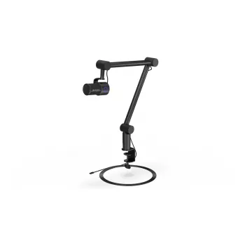 Micrófono para PC ENDORFY Solum Studio — USB cableado, 24 bits/96 kHz, 20–20000 Hz, soporte de mesa ajustable, controles táctiles, salida de auriculares, negro