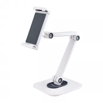 Soporte ajustable StarTech.com para tablet de escritorio – montaje en pared – capacidad 1 kg – soporte universal ergonómico articulado para tablet – soporte para tablet de escritorio giratorio/orientable/rotatorio