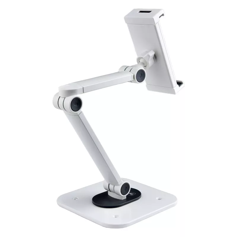 Soporte ajustable StarTech.com para tablet de escritorio – montaje en pared – capacidad 1 kg – soporte universal ergonómico articulado para tablet – soporte para tablet de escritorio giratorio/orientable/rotatorio