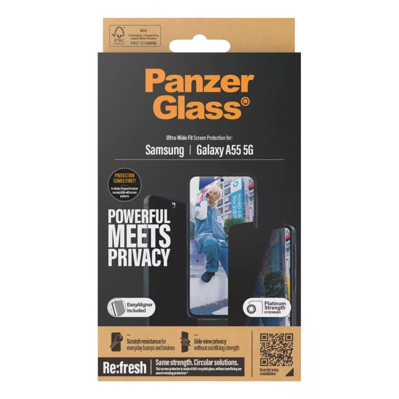 Protector de pantalla/trasera PanzerGlass P7358 para móvil filtro de privacidad Samsung 1 ud.