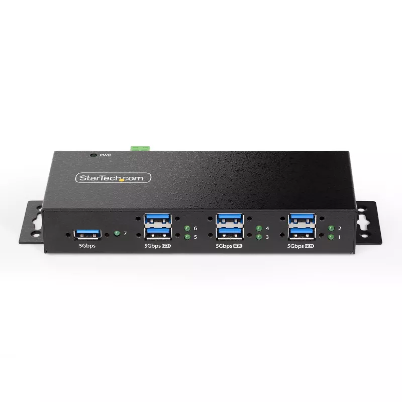 Hub de interfaces StarTech.com 5G7AINDRM-USB-A-HUB USB 3.2 Gen 1 (3.1 Gen 1) Type-B 5000 Mbit/s negro