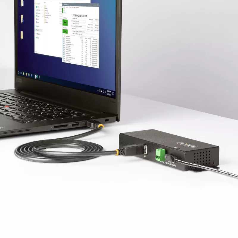 Hub de interfaces StarTech.com 5G7AINDRM-USB-A-HUB USB 3.2 Gen 1 (3.1 Gen 1) Type-B 5000 Mbit/s negro