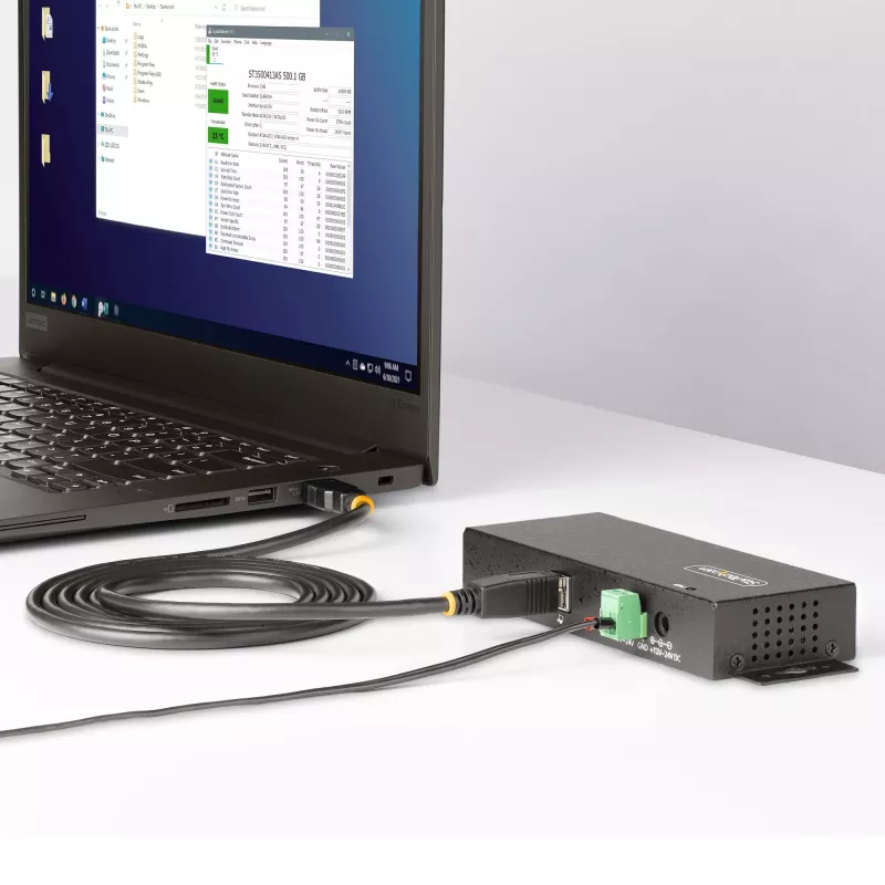 Hub de interfaces StarTech.com 5G7AINDRM-USB-A-HUB USB 3.2 Gen 1 (3.1 Gen 1) Type-B 5000 Mbit/s negro